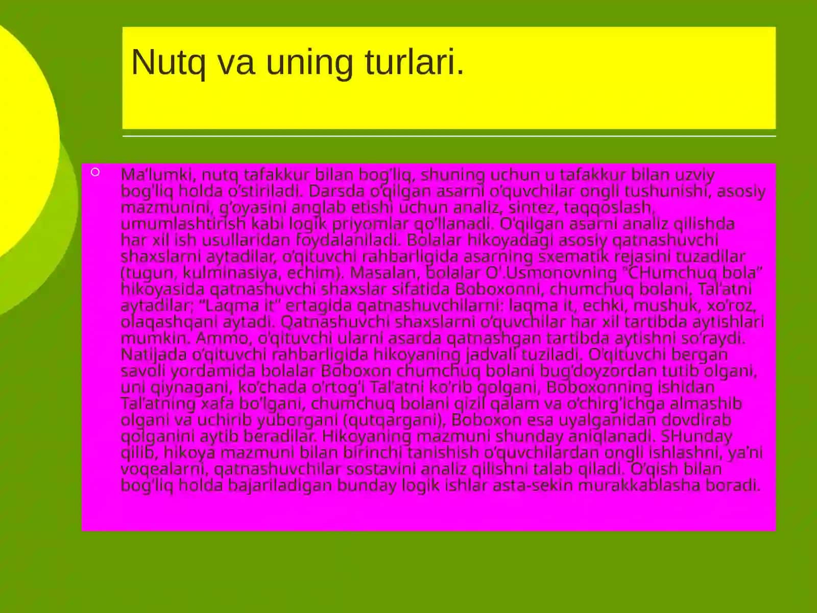 O’qish darslarida o’quvchilarning og’zaki nutqini o’stirish 3