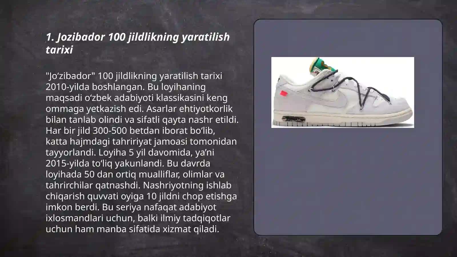 Jo’zibador 100 jildlikning yaratilishi 3