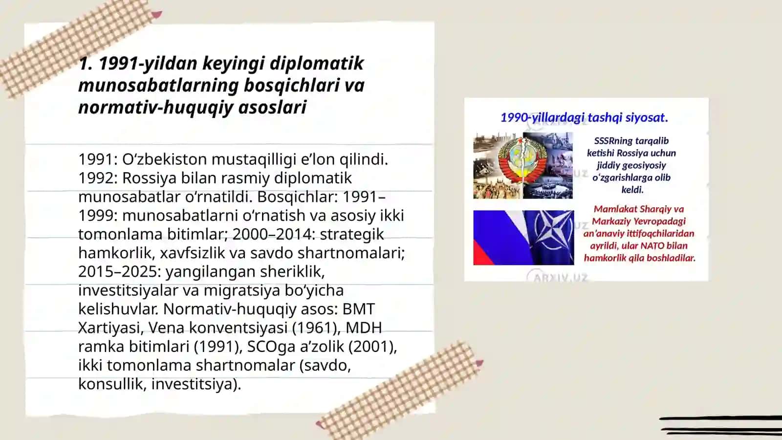 Oʻzbekiston bilan Rossiya 1991-2025-yillarda munosabatlari va aloqalari 3