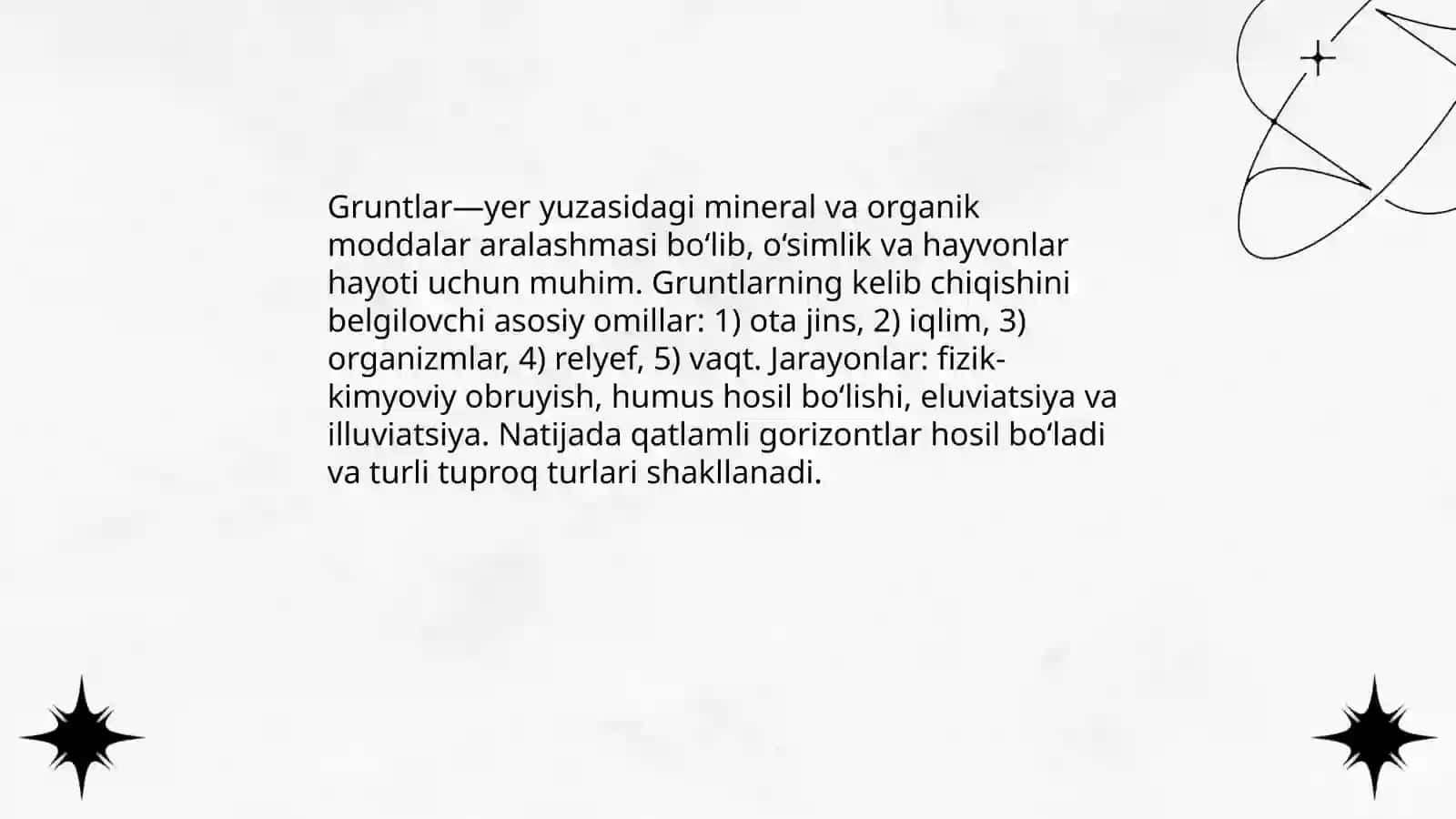Gruntlar kelib chiqish sharoitlari va qoʻlanishlari 3