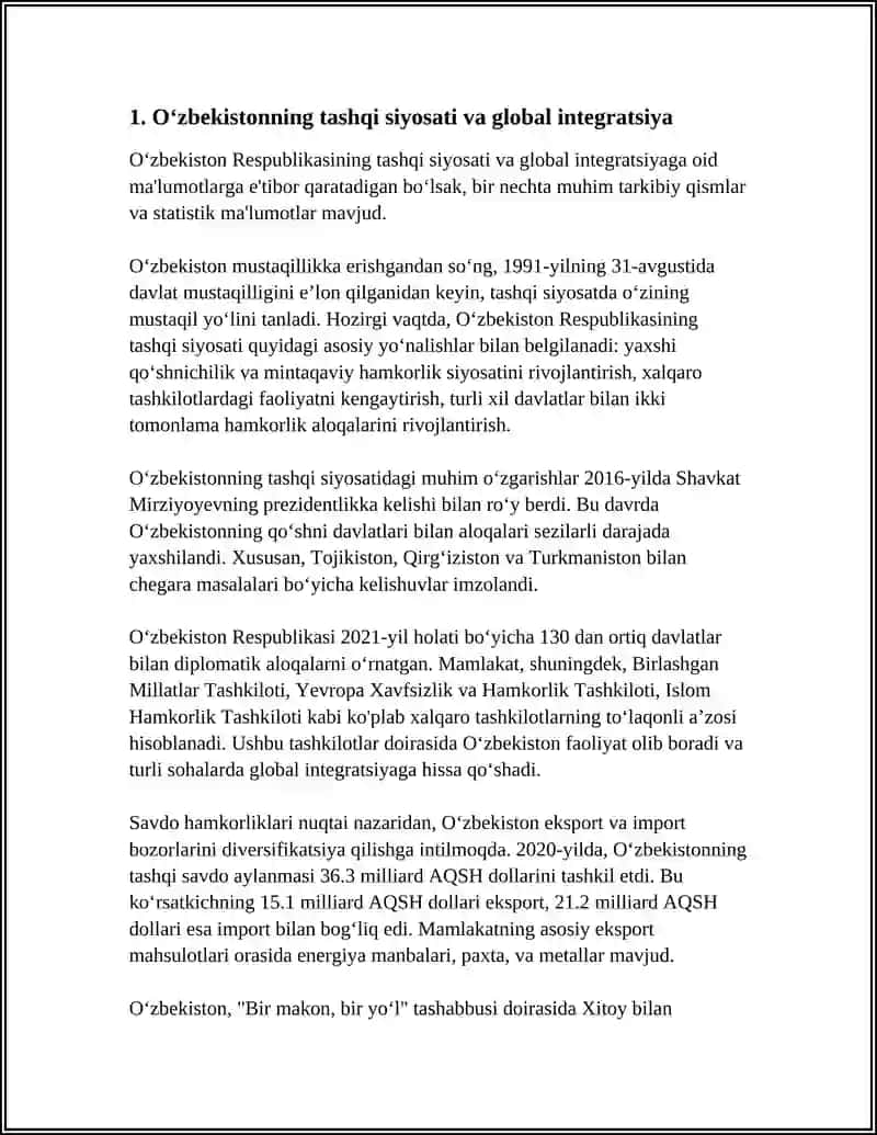 O‘ZBEKISTON VA JAHON HAMJAMIYATI 3