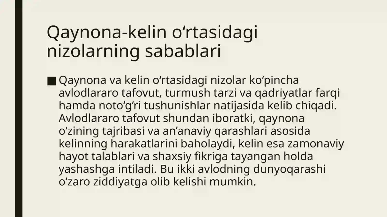 Qaynona-kelin ortasidagi nizolar 3
