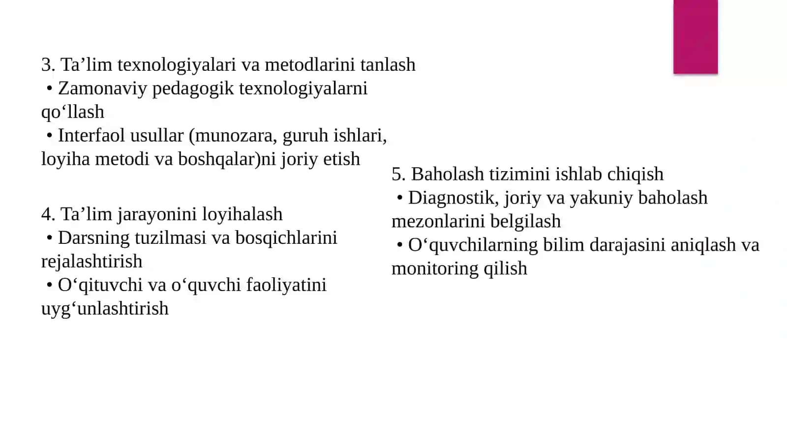 Ta‘lim sifatiniloyihalashning asosiy vazifalari 3