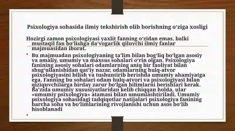 Hozirgi zamon psixologiyasining tuzilishi va tadqiqot metodlari 3