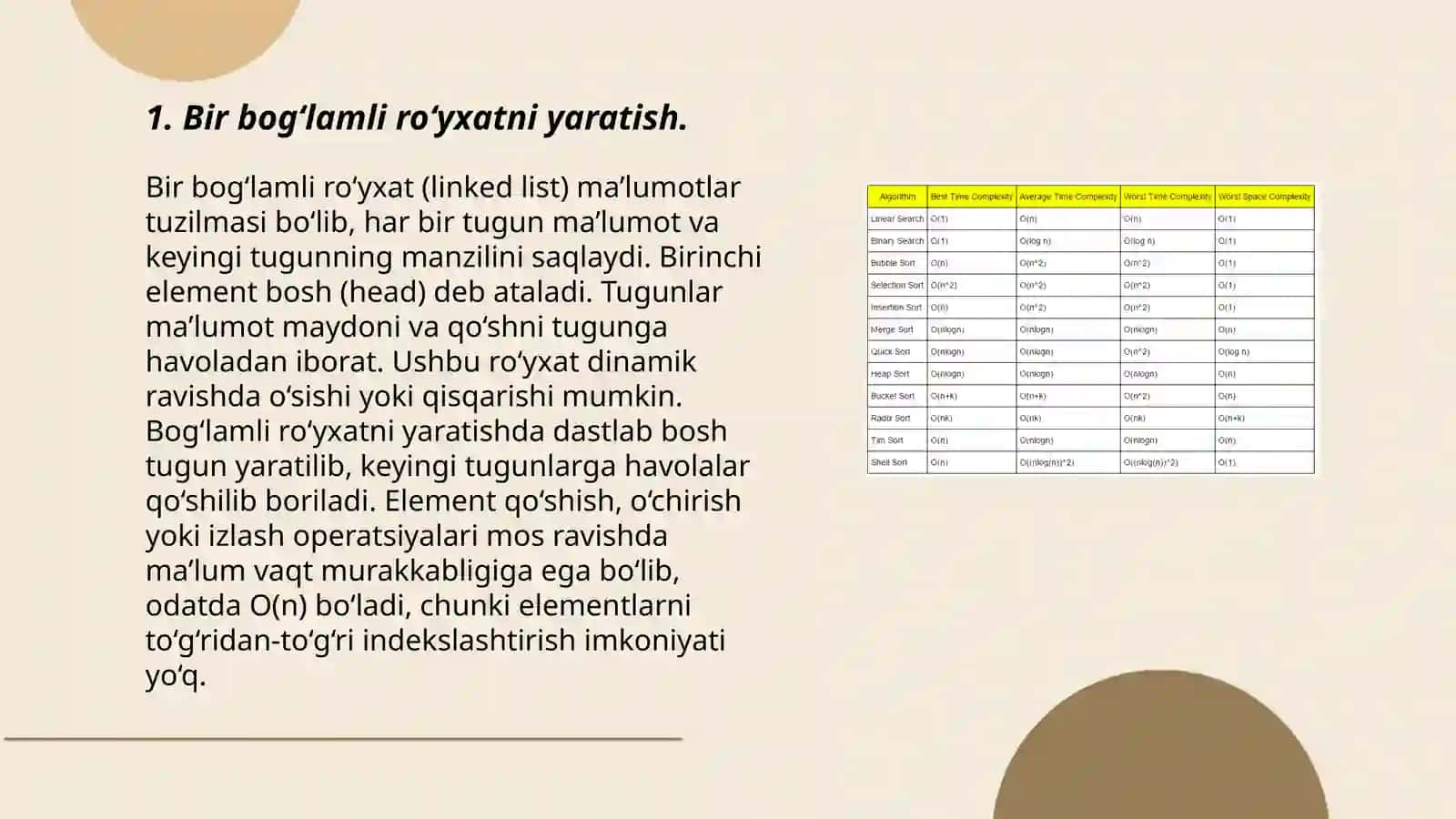 Bir bog‘lamli ro‘yxatlar ustida amllar va ularning algoritmlari c++da 3