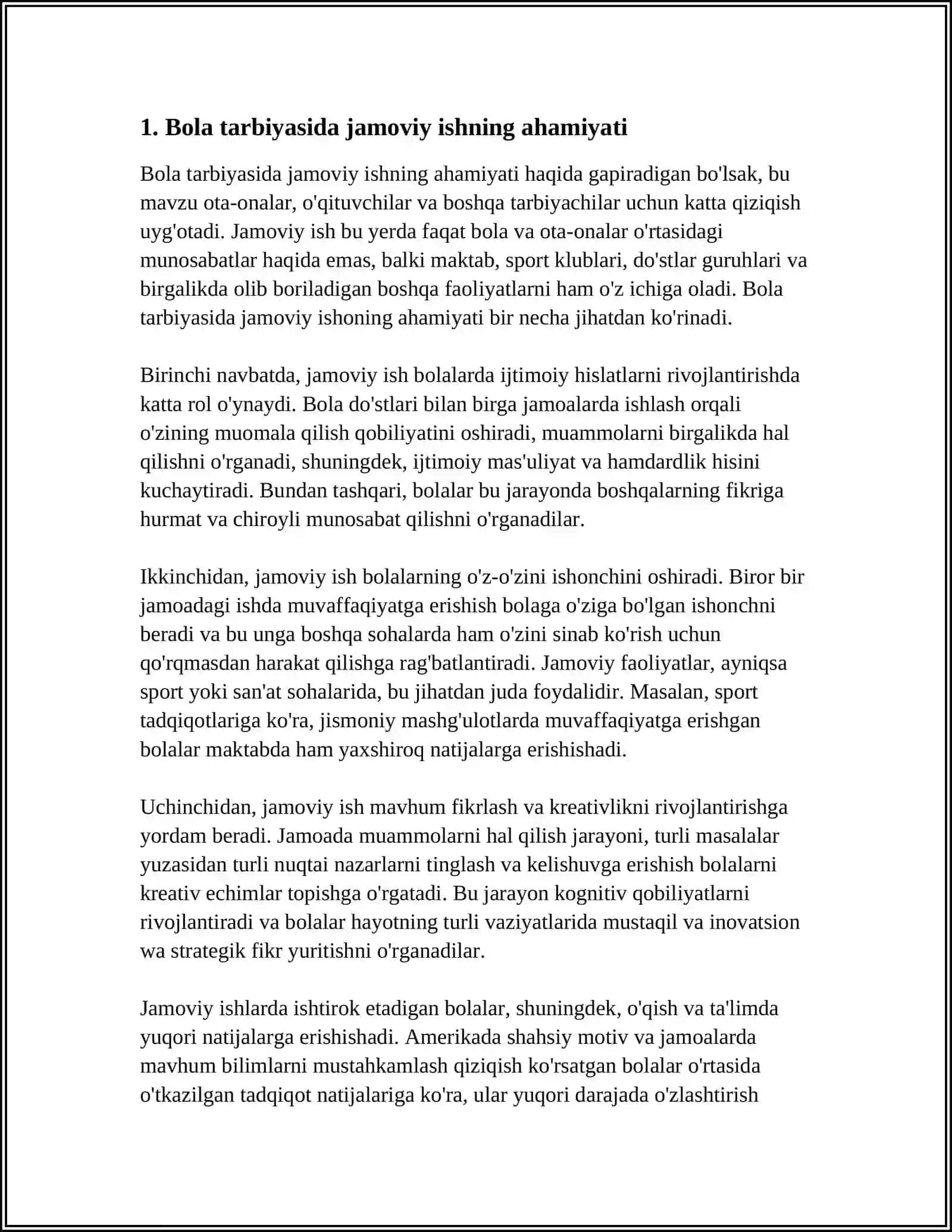 BOLA VA UNING OILASIGA YORDAM DASTURINI TUZIWDA JAMOVIY IW WAKILLARI 3