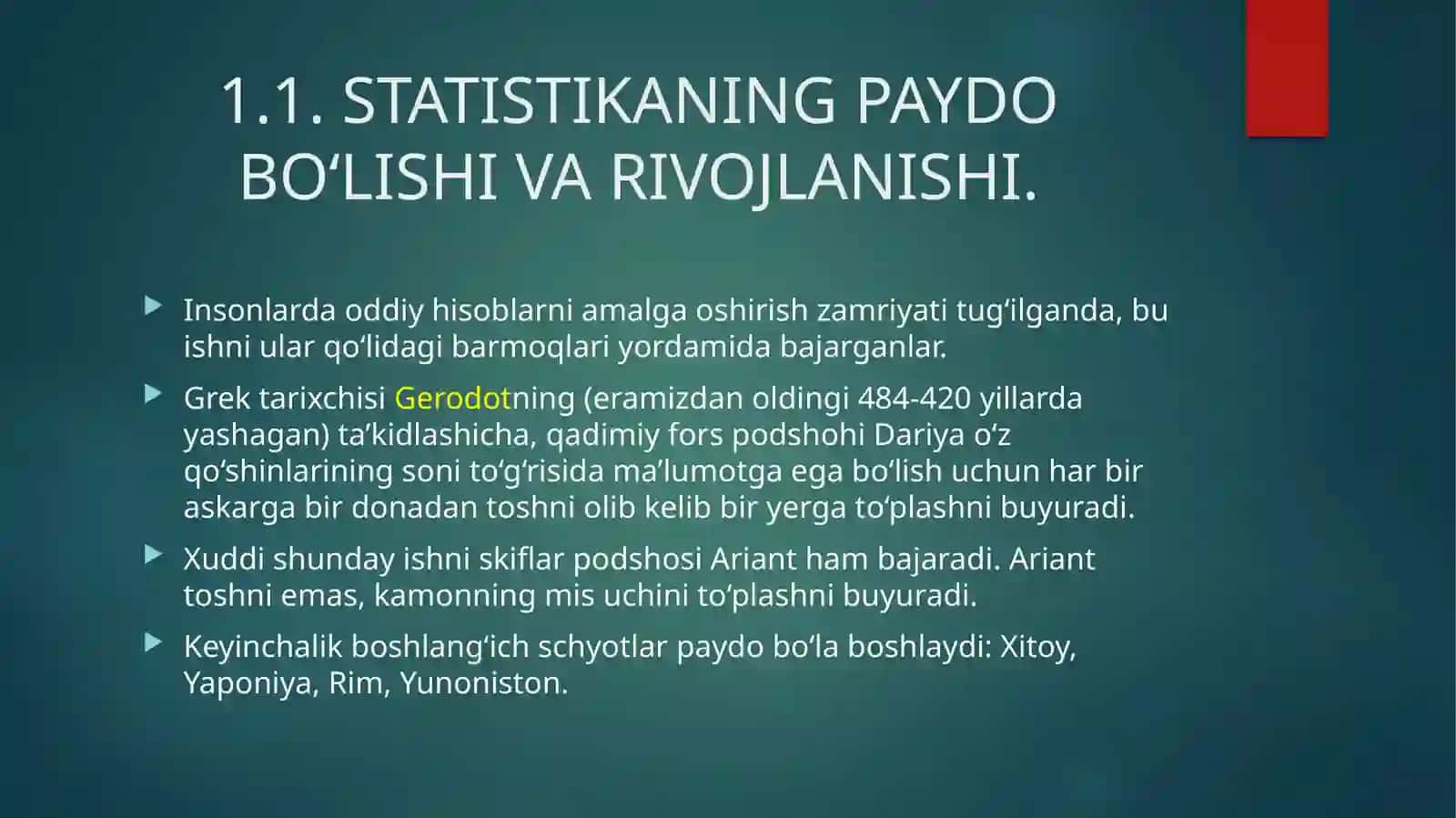 STATISTIKA UMUMIY NAZARIYASI PREDMETI VA USLUBI 3