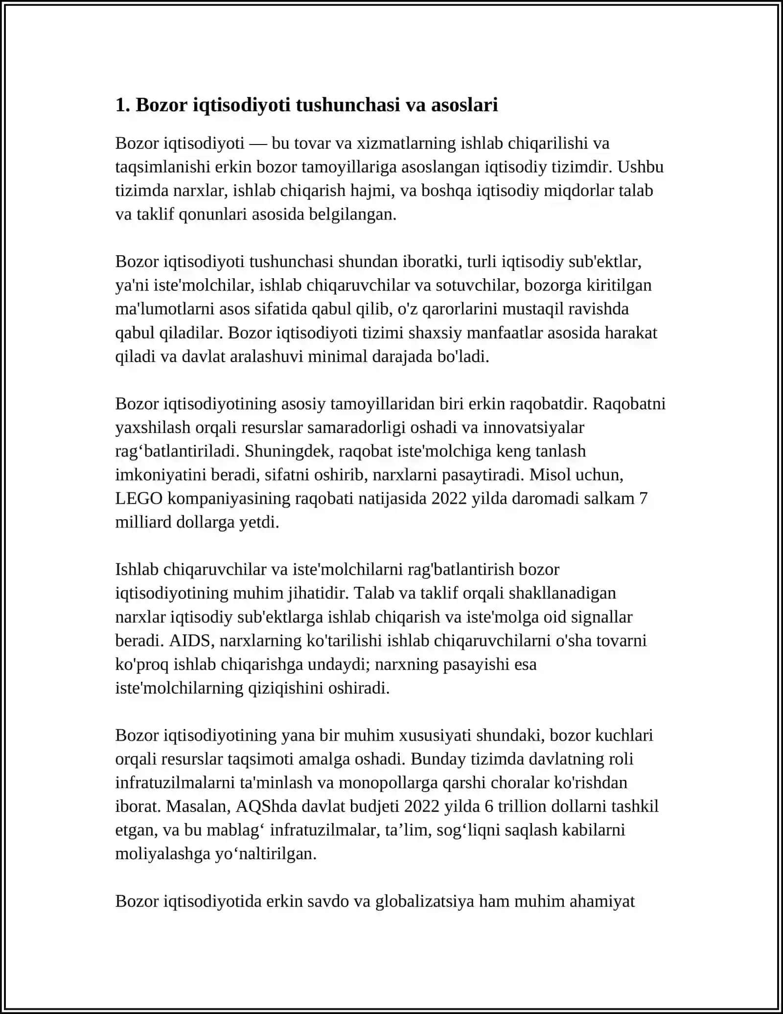 BOZOR IQTISODIYOTI JARAYONLARINI MODELLASHTIRISH 3