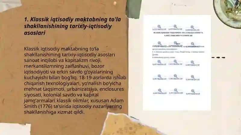 Klassik iqtisodiy maktabning tóla shakllanishi 3