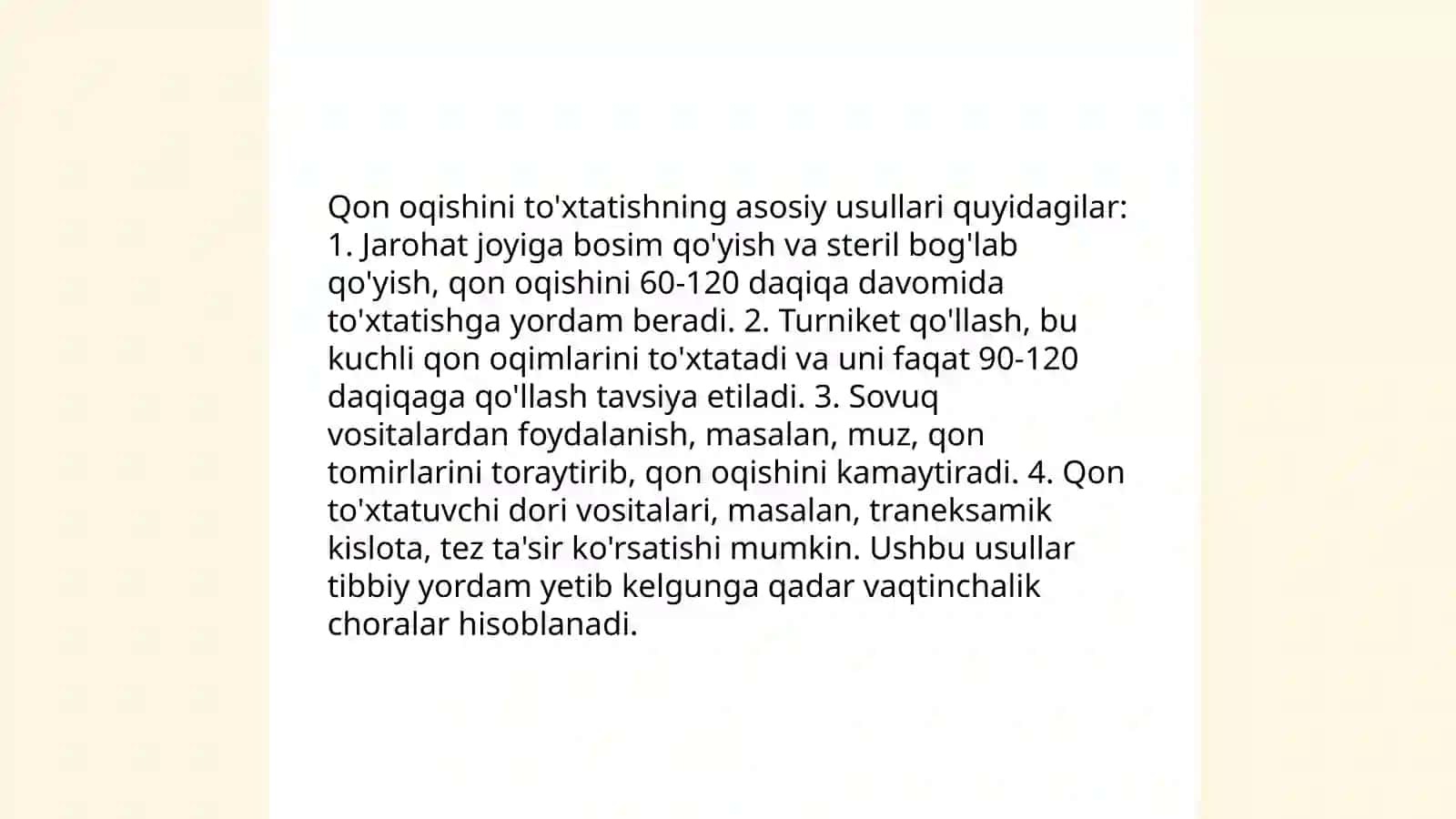 Jarohatlanganda birinchi yordam berish yo'llari 3