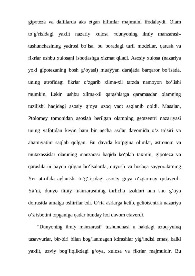 Dunyoning Ilmiy Nazariyasi va Evolyutsiyasi 3