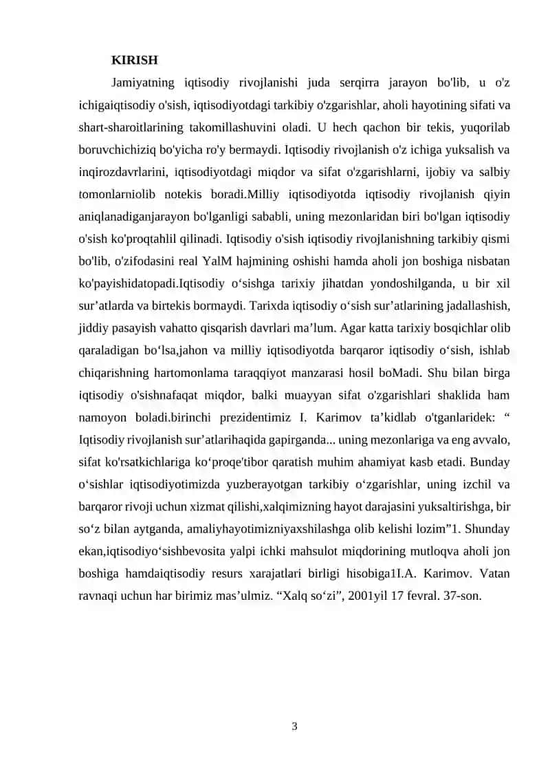 Iqtisodiy o'sishning mazmuni mezonlari va ko'rsatkichlari 3