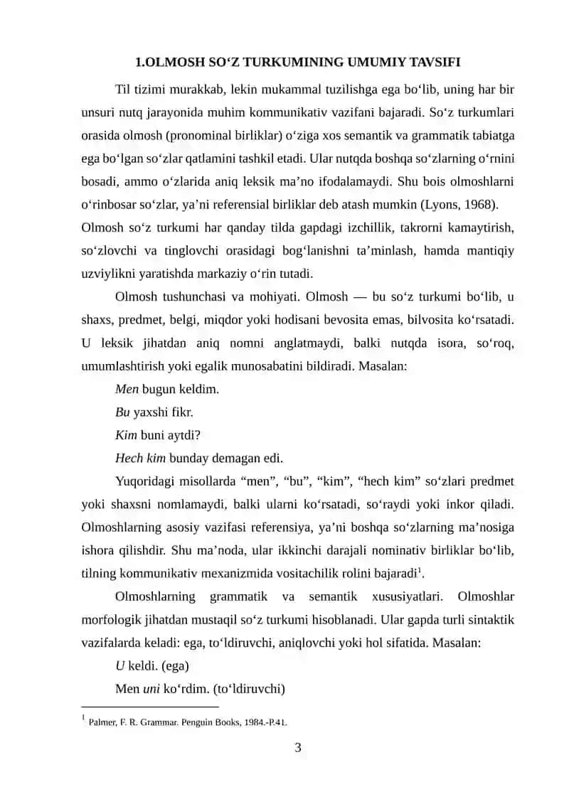 "INGLIZ VA O‘ZBEK TILLARIDA OLMOSH SO‘Z TURKUMINING QIYOSIY TAHLILI" 3