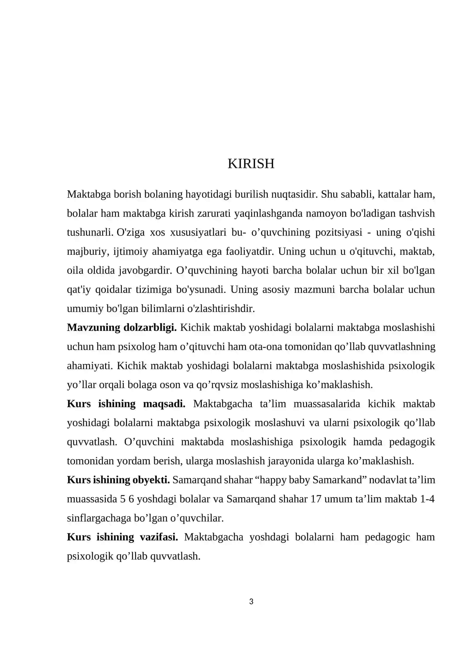 Kichik maktab yoshida bolalarning maktabga psixologik moslashuv jarayonida ullarni qo’llab quvvatlashning ahamiyati 3