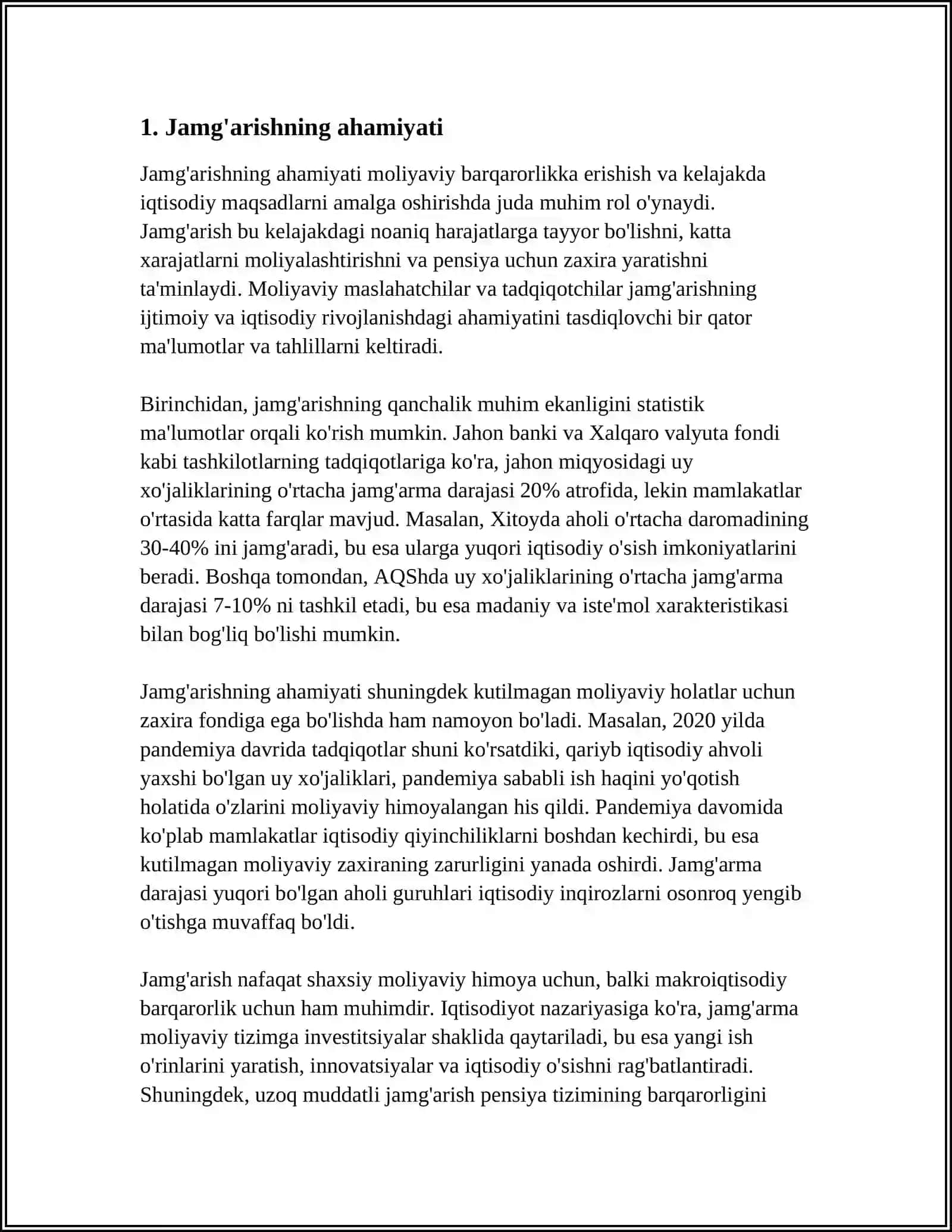 MUSTAQIL ISH Mavzu: JAMG‘ARISH VA ISTEMOL JARAYONLARI 3