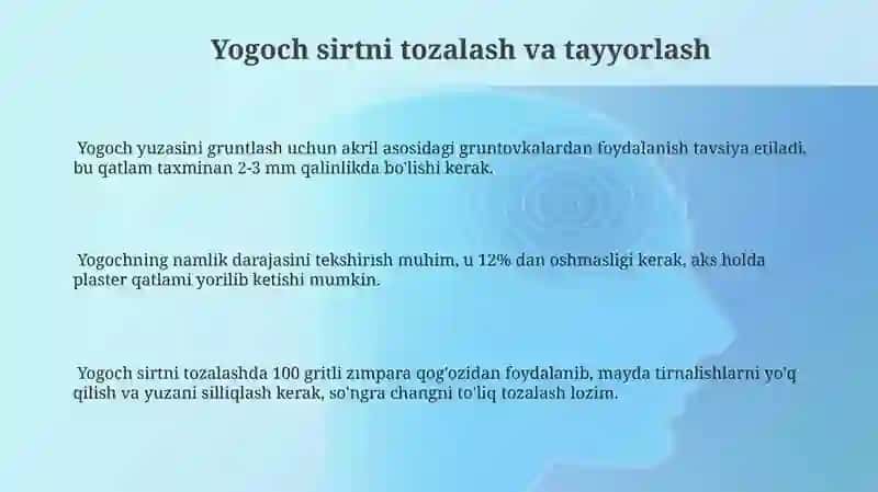 Yogʻoch yuzalarni suvoqga tayyorlash 3