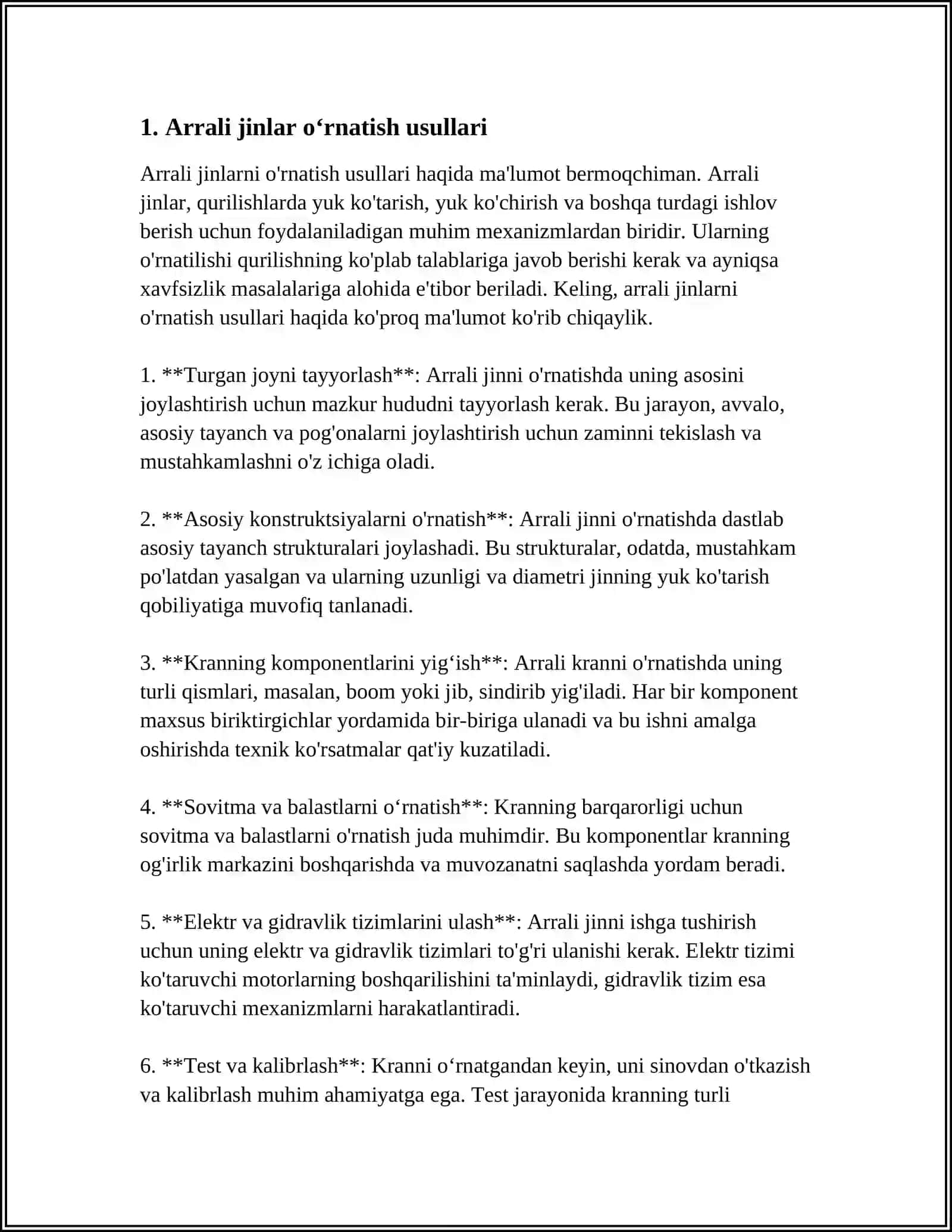 MUSTAQIL ISH Mavzu: ARRALI JINLAR O‘RNATILGAN KORXONALARNING TEXNOLOGIK JARAYONI 3