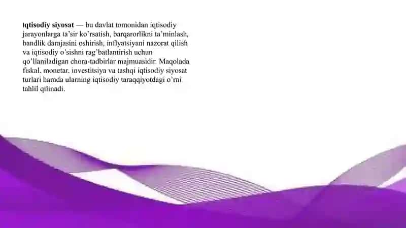 Iqtisodiy siyosatni ishlab chiqishda vositalar va cheklovlar 3
