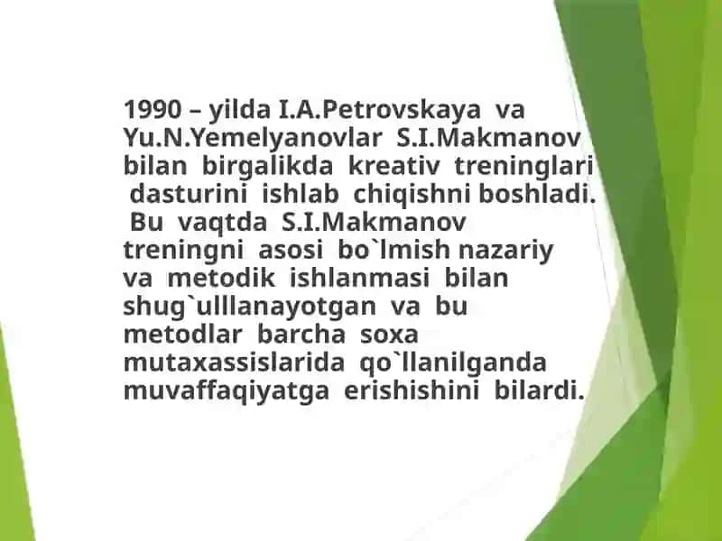 Ta`lim jarayoni daxvotirlilik darajasi kuchli ishtirokchilar bilan islash 3