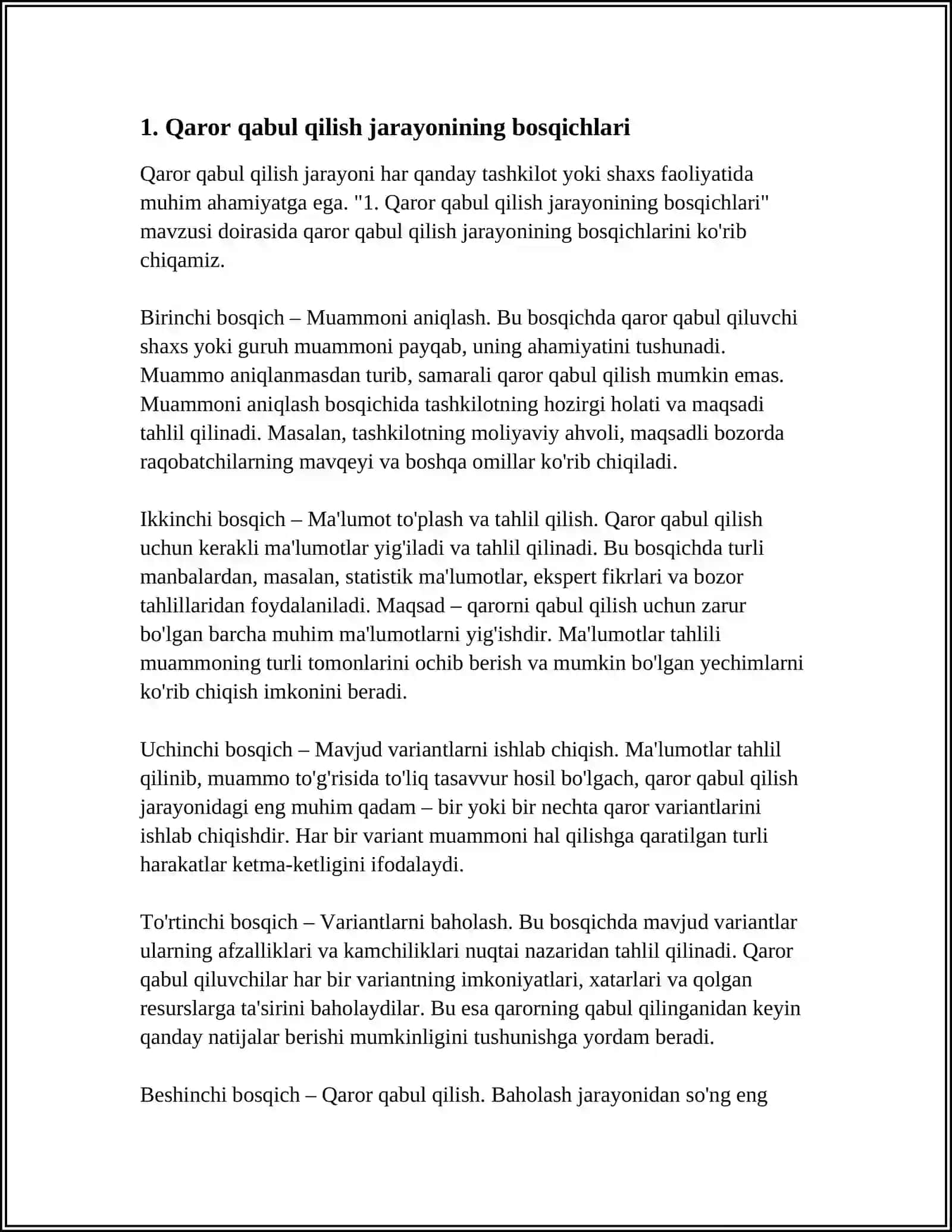 QAROR QOLISH JARAYONI VA USULLARI 3