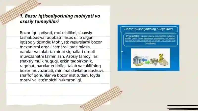 Bozor iqtisodiyotining mazmuni va unga oʻtish yoʻllari 3
