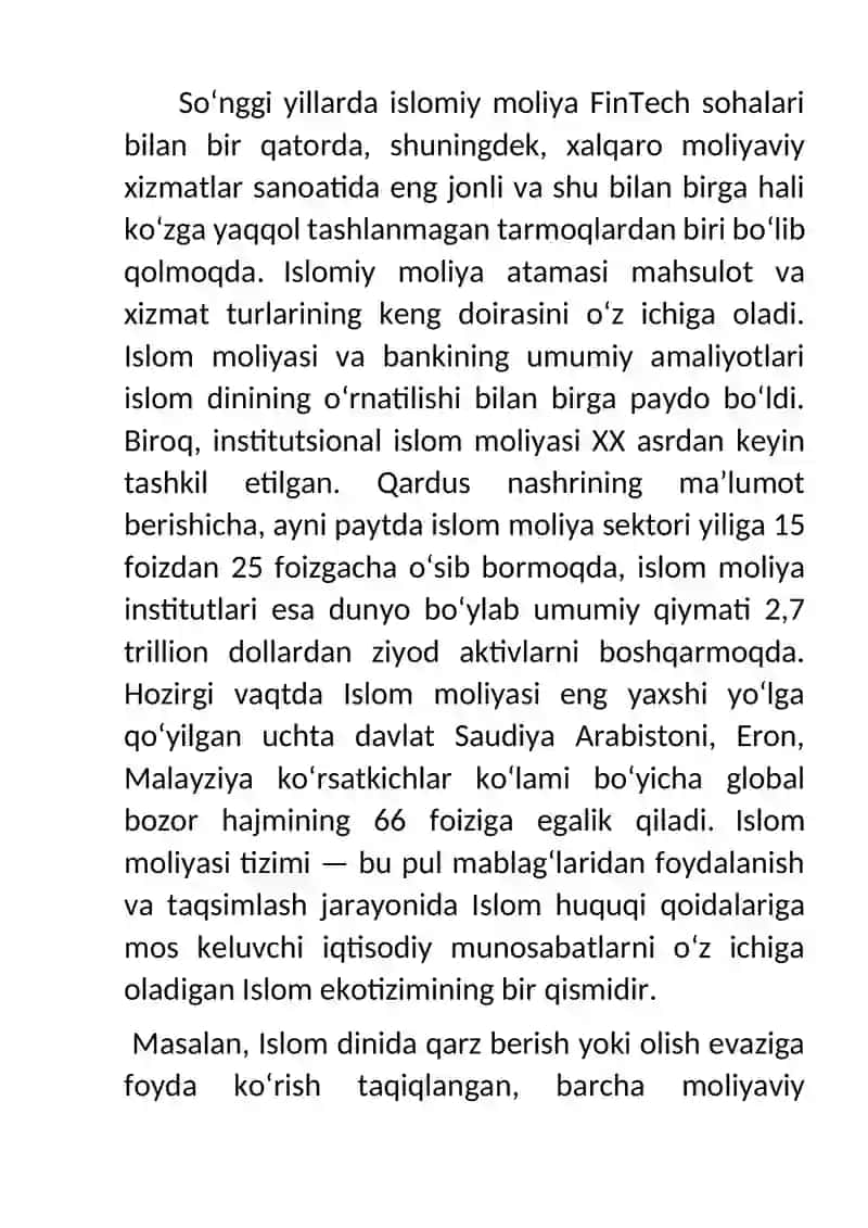 Islom moliyasi 3
