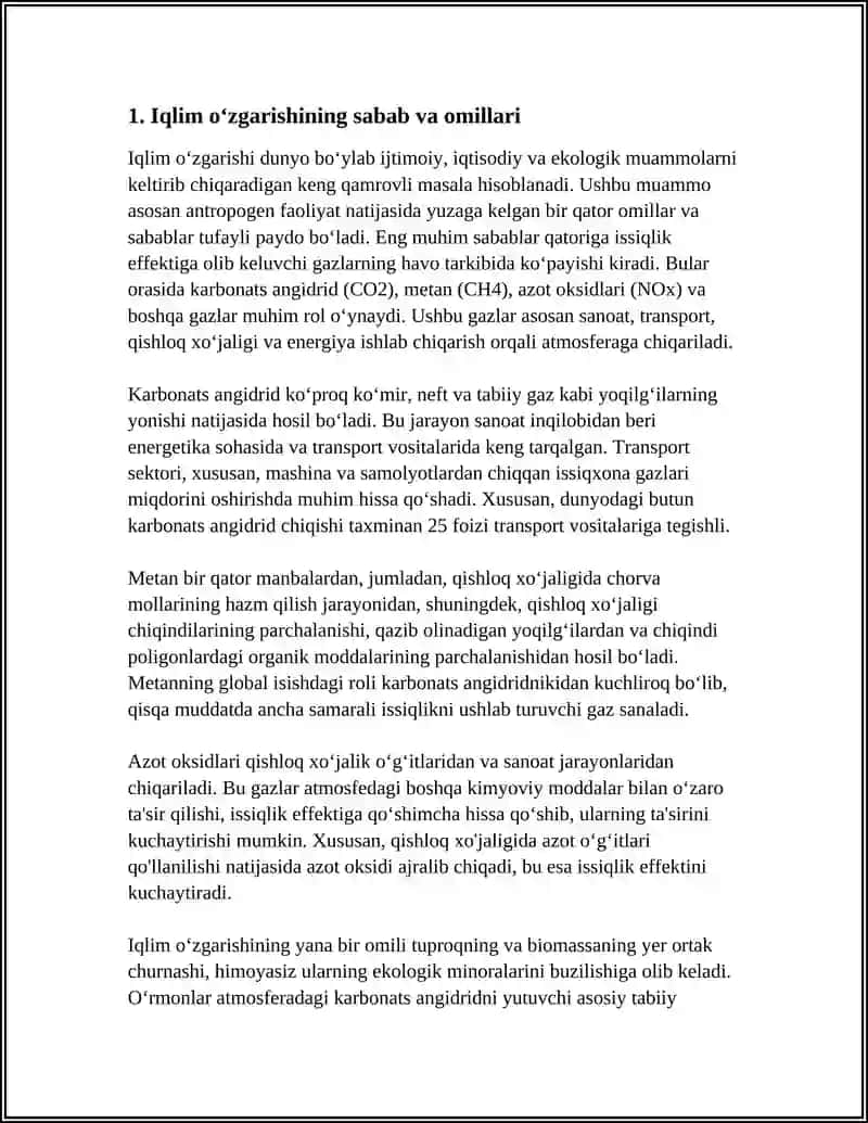 IQLIM OʻZGARISHLARI 3