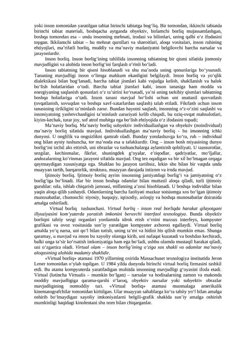 Borliq (ontologiya) va rivojlanish falsafasi 3