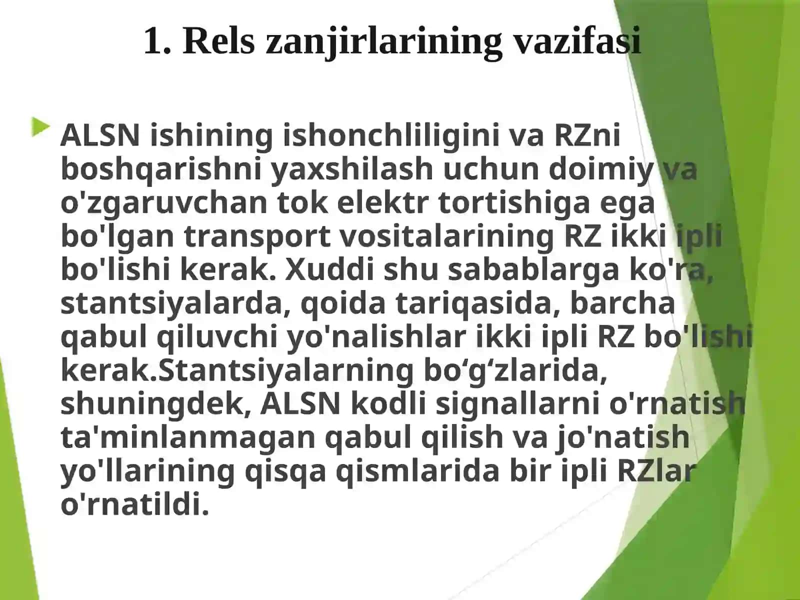 Yondosh rels zanjirlarining muvofiqlashtirish muammosi 3