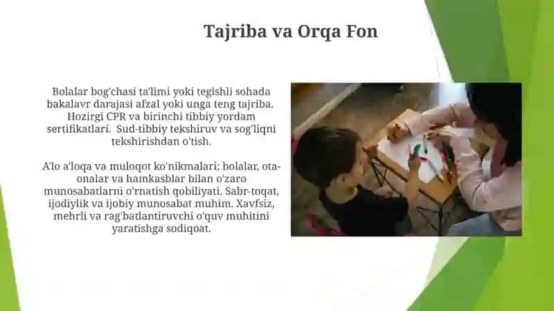 Maktabgacha taʼlim tashkiloti tarbiyachisi shaxsiga qoʻyilgan talablar 3