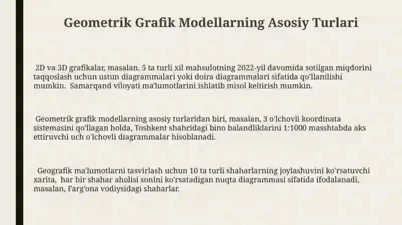 Geometrik Grafik Modellardan Foydalanish 3