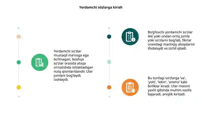 Yordamchi sózlar. Boğlovchi 3