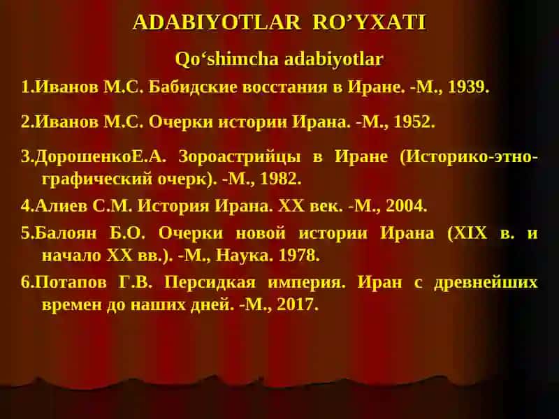 Eron yangi davrda: tarixiy rivojlanishning asosiy voqealari va jarayonlari 3