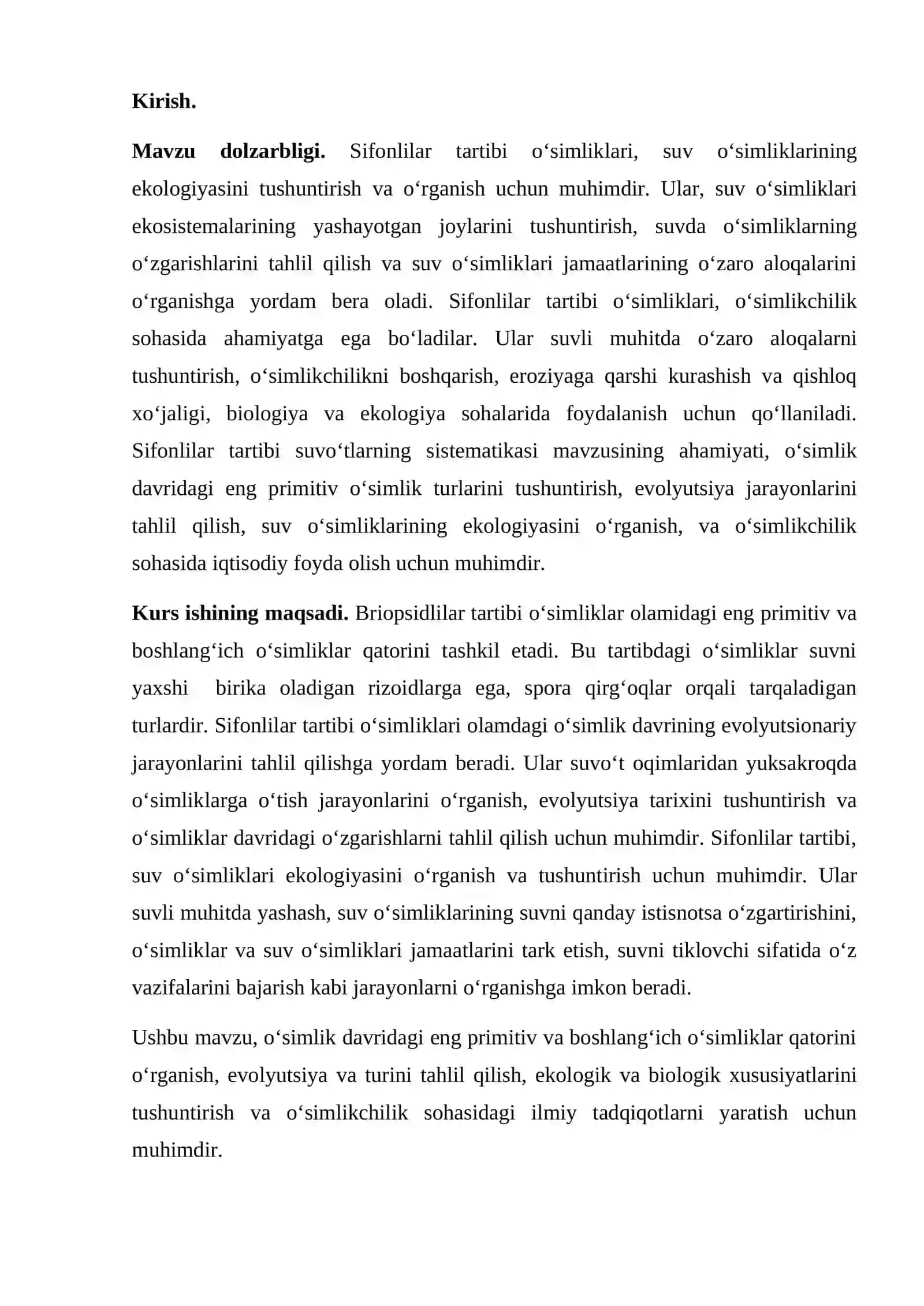 Briopsidlilar yoki sifonlilar tartibi suvo’tlarning sistematkasi 3