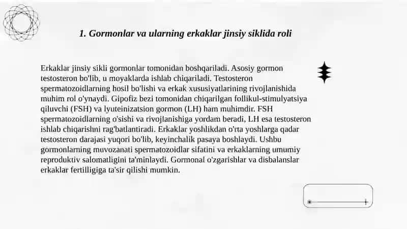 Erkaklar jinsiy siklining gormonal boshqaruv mexanizmi 3