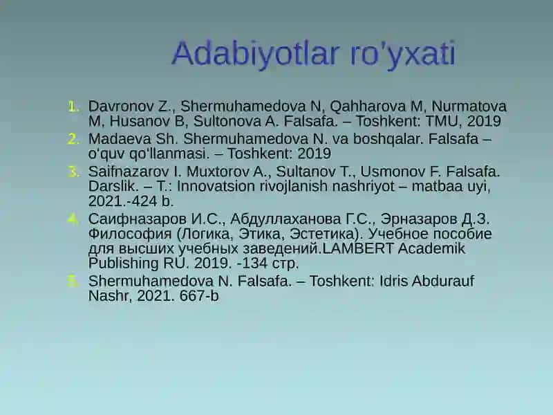 FALSAFIY TAFAKKUR TARAQQIYOT BOSQICHLARI: SHARQ FALSAFASI 3