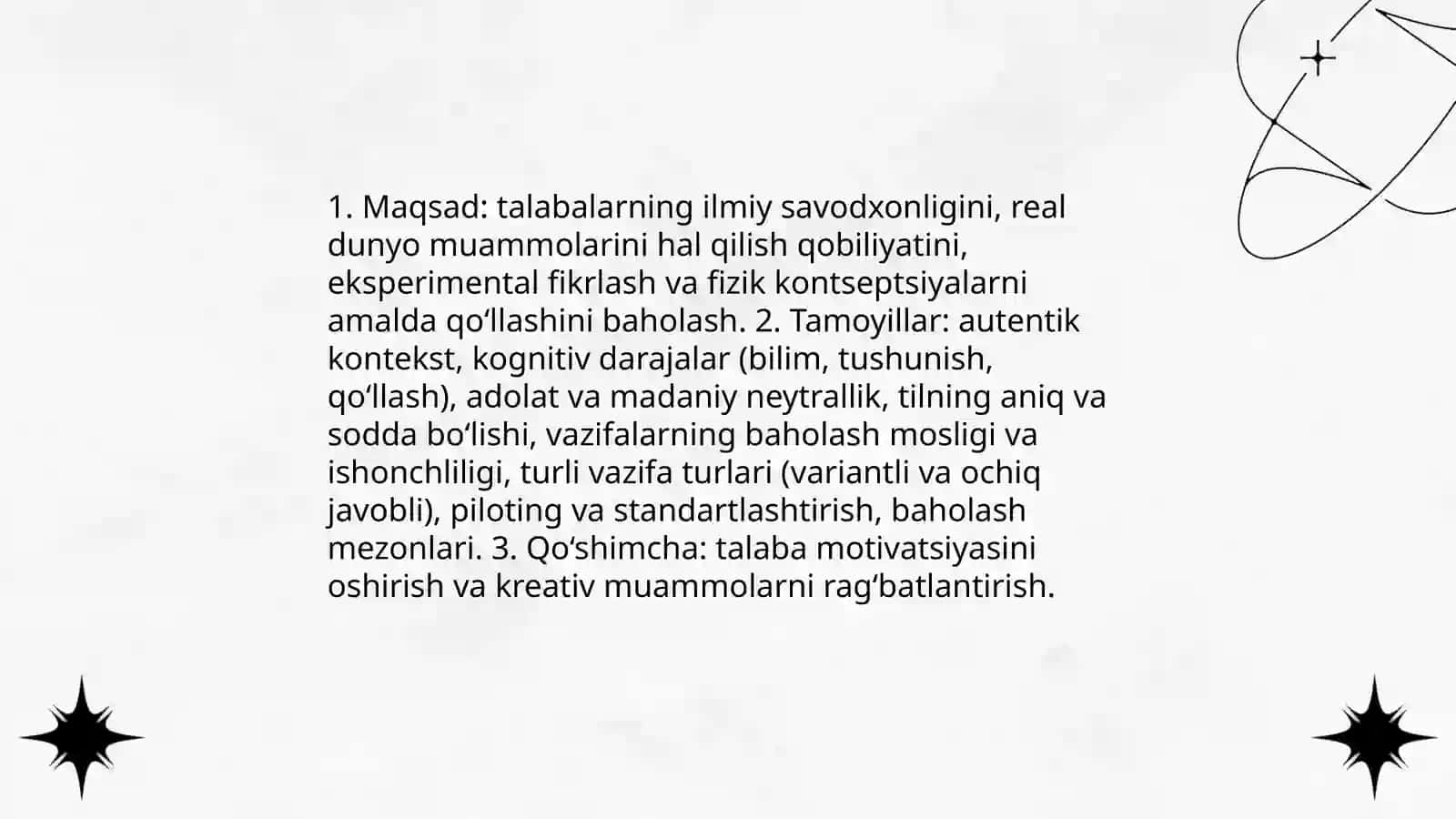 Fizika fanidan PISA topshiriqlarini ishlab chiqarish 3