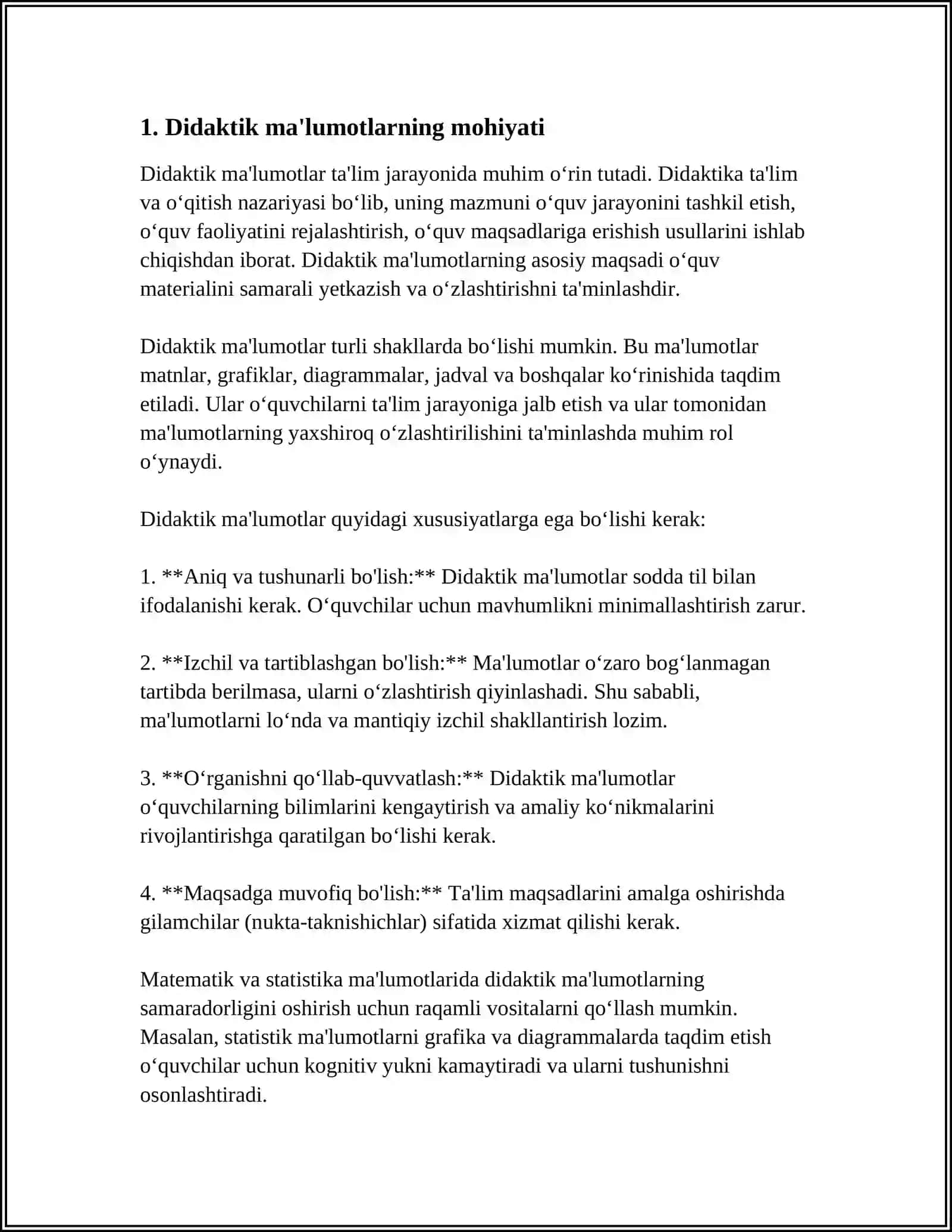 HUSNIXAT DARSLARIDA DIDAKTIK MA'LUMOTLARDAN FOYDALANISH 3