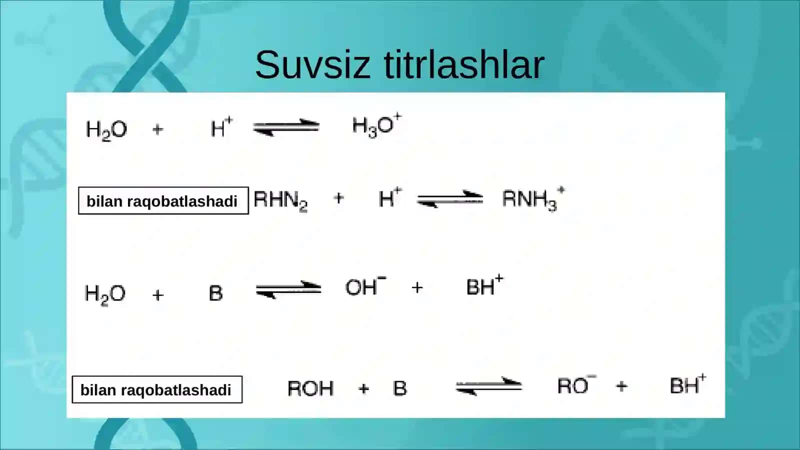Suvsiz eritmalarda titrlash jarayonlaridan foydalanish 3