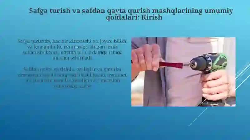 Saf mashqlarning umumiy qoidalari saflanish va qayta saflanishlar orani ochish va yaqinlashish 3