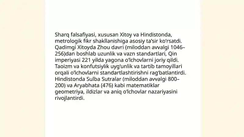 Metrologiyaning fan sifatida shakllanishida sharq va ğarb fasafasining tutgan oʻrni 3