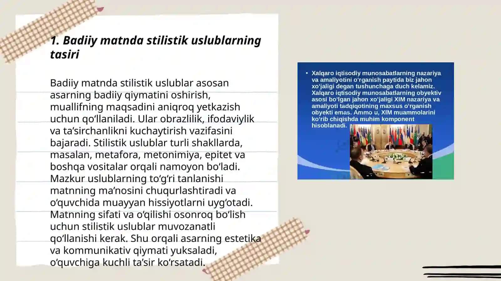 Badiiy matnda stilistik uslublarning o'rni va ahamiyati 3