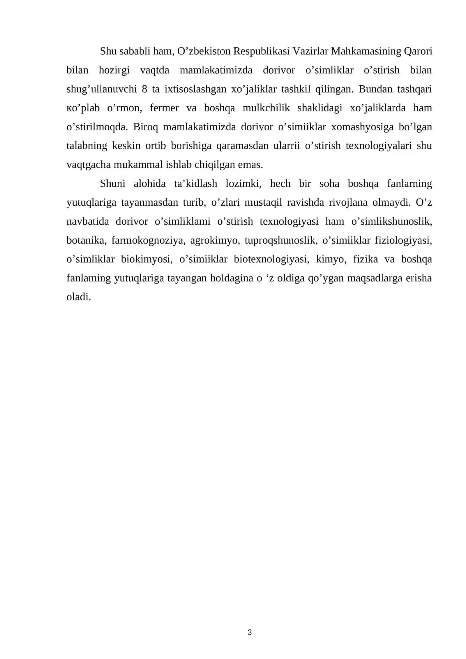 Dorivor ko’p yillik o’simliklar tavsifi. Dorivor ko’p yillik o’simliklarni ko’chatlarini yetishtrish agrobiotexnologiyasi 3