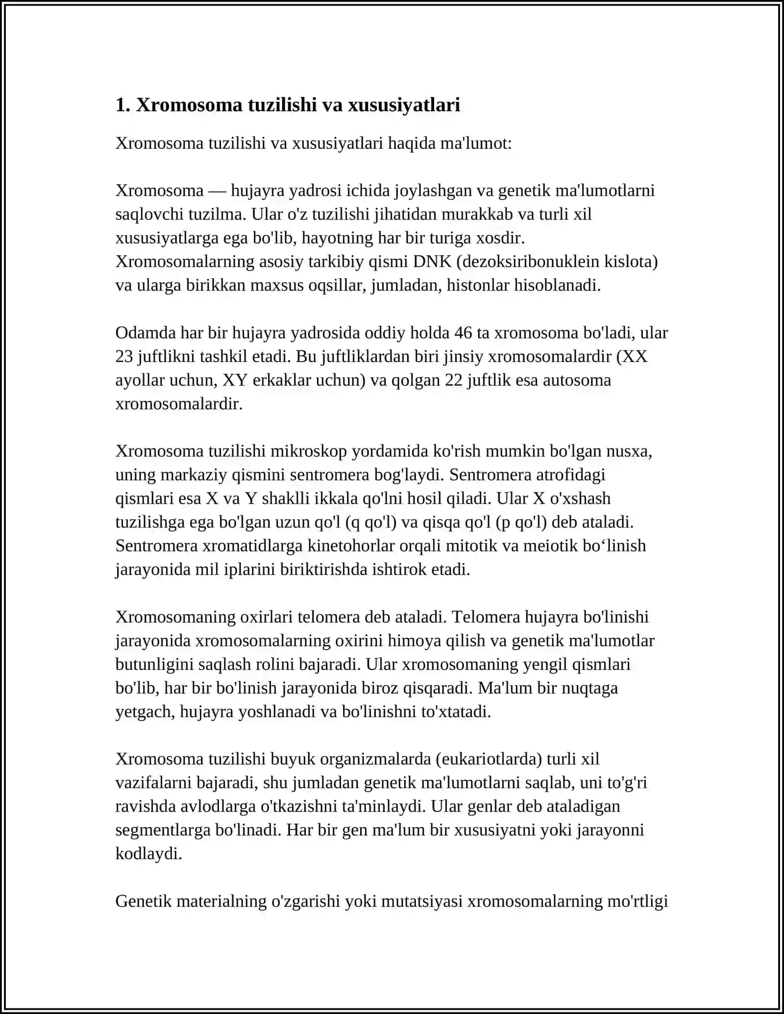 XROMOSOMALAR KLASSIFIKATSIYASI SISTEMALARI.GENETIK KARTALAR 3