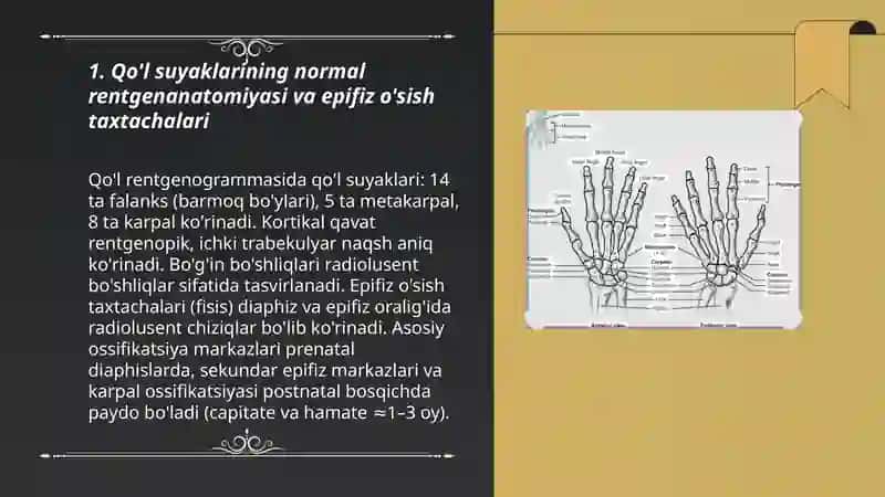 Qo'l suyaklarining rentgenanotomiyasi rivojlanish nuqsonlari 3