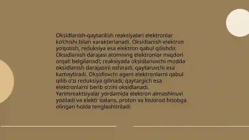 Oksidlanish qaytarilish reaksiyalari 3