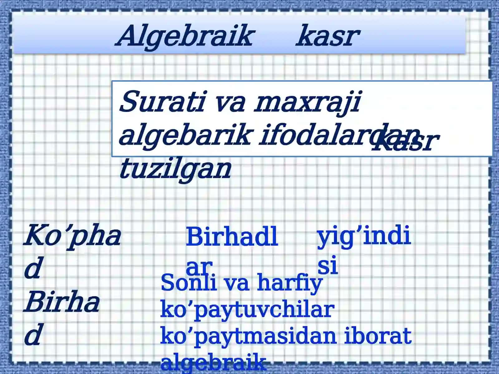 Algebraik Kasr 3