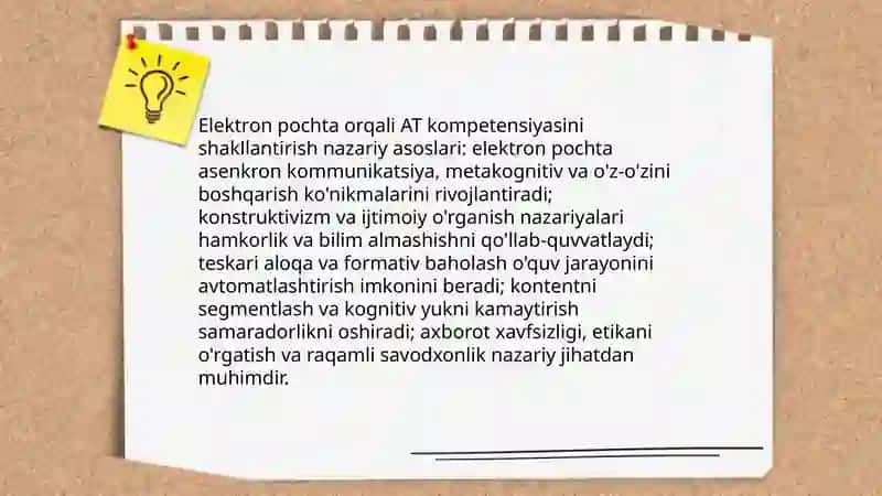 At Kompetensiyasining shakllanishda elektron pochta 3