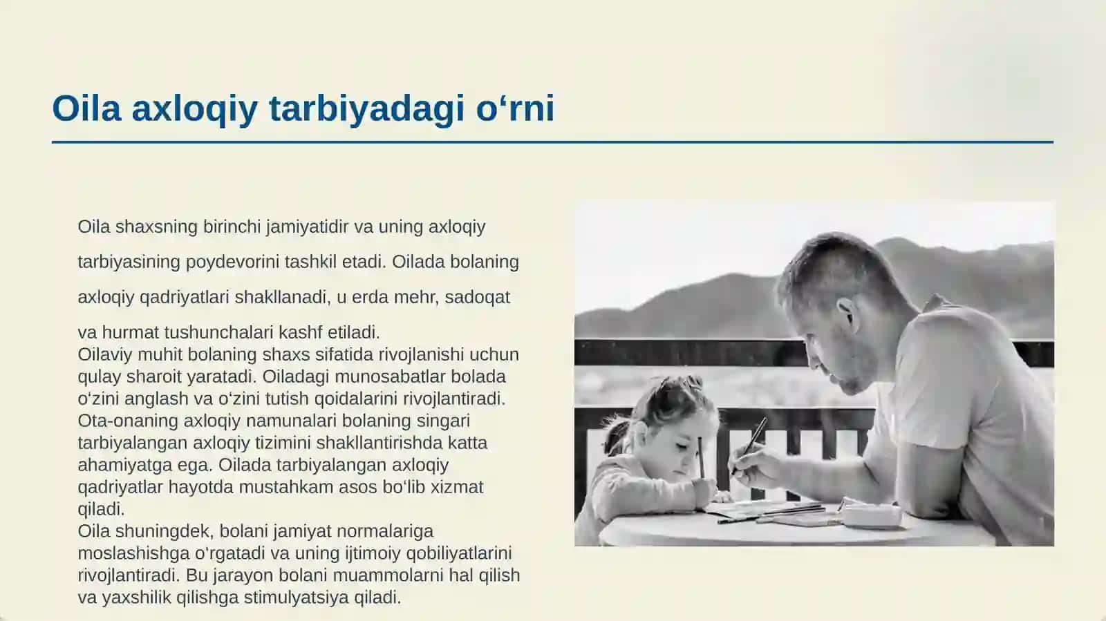 OILA VA MTT HAMKORLIGIDA BOLA SHAXSINING AXLOQIY VA AQLIY TARBIYALASH 3