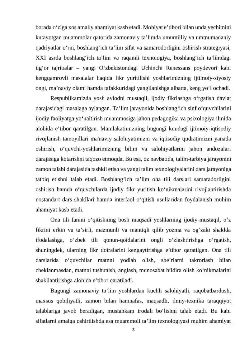 4-sinf ONA TILI DARSLARIDA IMLOGA O‘RGATISH JARAYONIDA MUAMMOLI TA’LIM ELEMENTLARI 3